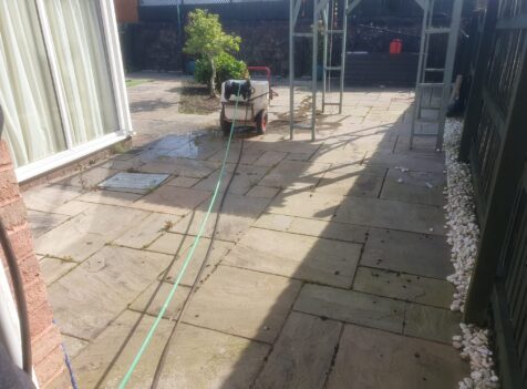 patio paving jet wash Rhiwinder